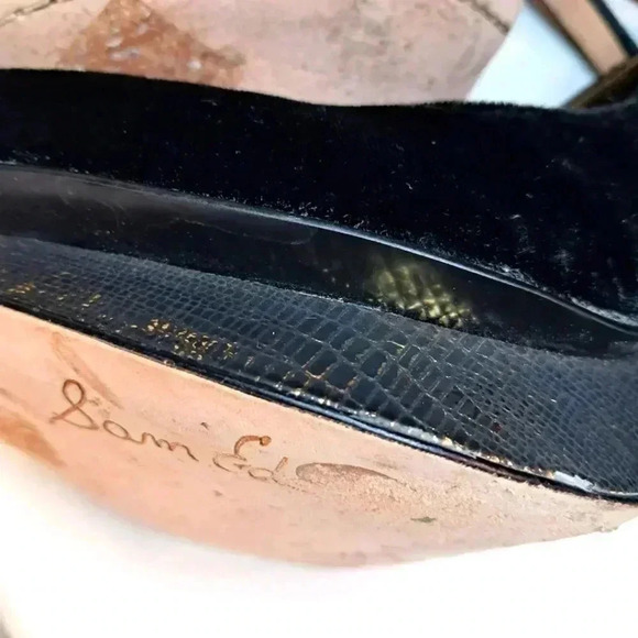 Sam Edelman velour & gold stiletto sz 10 - Picture 6 of 7